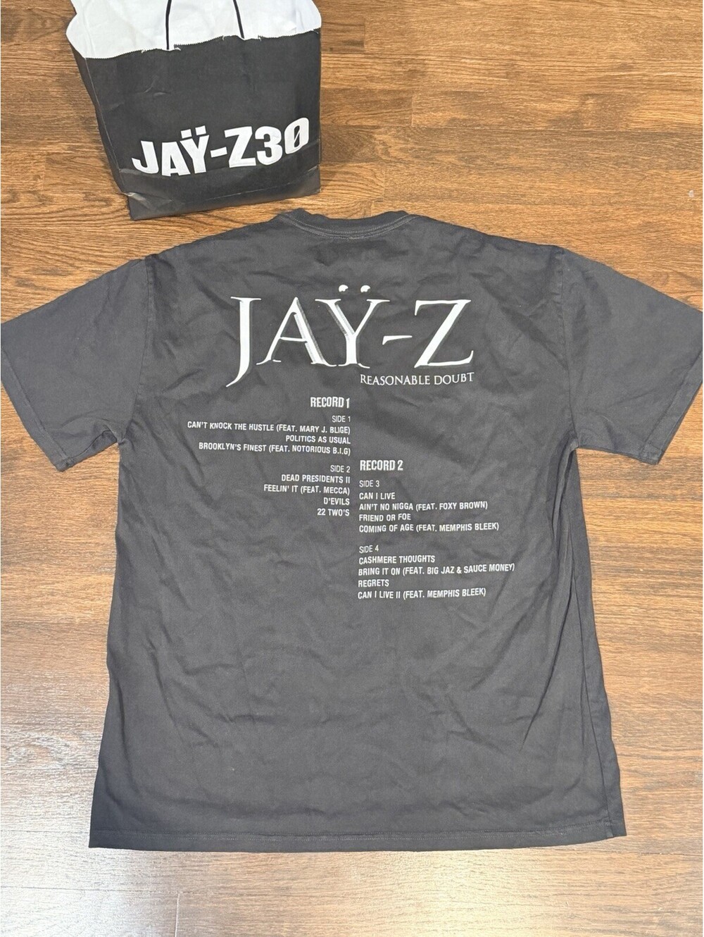 JAY-Z T-Shirt Reasonable Doubt Sz Large Extra innings Jay-Z Yankee Stadium